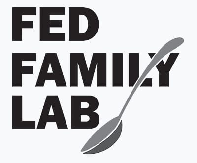 Fed Family Lab logo with a grey spoon and the name in black lettering